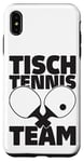 Coque pour iPhone XS Max Équipe de tennis de table avec inscription en allemand et raquette de tennis de table