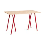 HAY Loop Stand incl. support ruokapöytä 77,5x160 cm Maroon red-clear lacq. oak