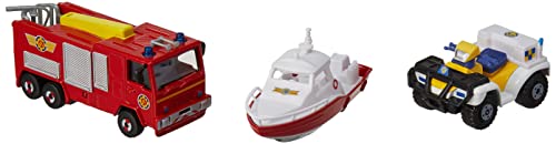 DICKIE Toys 203099629401 – Fireman Sam 3-Part Vehicle Set