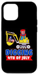 Coque pour iPhone 15 Pro Drapeau américain amusant pour creuser le 4 juillet
