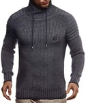 Leif Nelson Pull en tricot pour homme avec col châle - Pull d'hiver de qualité supérieure - Coupe droite - Idéal pour les looks décontractés et professionnels - Disponible dans de nombreuses tailles