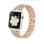 SKALO Teräsranneke Bling Apple Watch Series 7-9 45mm - Pinkki