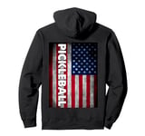 Pickleball American Flag USA Pickle Ball Player Patriotic Pullover Hoodie