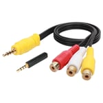 Cable Video Jack Cable Audio Video Rca, 3,5 Mm Mâle Vers 3 Rca Femelle Pour Smartphones, Tablettes, Home Cinéma, Enceintes, Chaîne Stéréo, Tv (Rca Femme 0.5M)[VID060039]