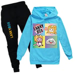 Pojkar Flickor LANKYBOX Hoodies & Byxor Sport Träningsoverall Set Present H -i Light blue 140cm