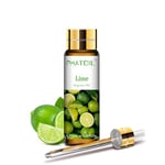 PHATOIL Huile Essentielle Citron Vert 10 ml, Huile Essentielle pour Diffuseur, Huile Parfumée de Citron Vert pour Aromathérapie, Humidificateur, Bougies