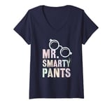 Womens Sarcastic Little MR SMARTY PANTS Educational University I V-Neck T-Shirt