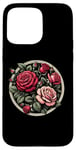 Coque pour iPhone 15 Pro Max Rose florale botanique, style bohème minimaliste, roses d'amour