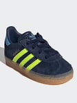 adidas Originals Unisex Infant Gazelle Elastic Trainers - Navy, Navy, Size 6 Younger