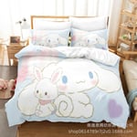 C02 Cartoon Cinnamoroll babyCinnamoroll Sängkläder Set Överdrag Täcke Örngott Barn Present Db-Xin AU single 140x210cm