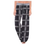 Women's Comfy Casual Pajama Pants Floral Print Drawstring Palazzo Lounge Pants Wide Leg Sport Trousers (XXXL, Black C)