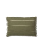 Ferm Living - Calm Cushion Rectangular Olive/Off-White - Olive/Off-white - Grön,Vit - Prydnadskuddar och kuddfodral