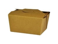 Takeaway-Box 600 Ml 113/130X90/112X65 Mm Fsc-Märkt Kartong Med Biocoating Brun,8 Ps X 50 St/Krt