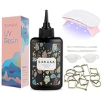 SANAAA Kit de résine 100 g avec lampe UV 6 W Résine UV pour la fabrication de boucles d'oreilles, pendentifs, bijoux