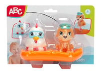 ABC Petits Marins Animaux, Bateau avec 2 Animaux en Vinyle à Clipser, 10 cm, à partir de 12 Mois