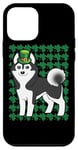 Coque pour iPhone 12 mini Siberian Husky Leprechaun Dog Clover Funny St Patricks Day