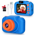 POSO Kids Camera for Boys with 32GB SD Card,1080P HD Digital Camera for Kids,2.0 Inch Screen Video Childrens Camera Toddler Selfie Camera, Birthday Christmas Toys Gifts for 3-10 Years Old Girls Boys