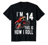 Youth Kids 14 Year Old Shirt 14th Birthday Boy Monster Truck Car T-Shirt