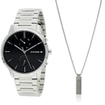 Tommy Hilfiger Montre Analogique Multifunction à Quartz pour Homme avec Bracelet en Acier Inoxydable argenté - 1710407 Jewelry Collier pour Homme en Acier inoxidable - 2790392