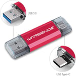 Clé USB 512Go USB 3.0 Type C Clé USB C OTG USB Flash Drive pour Type C appareils Android/PC/Mac (512Go, Rouge)