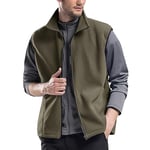 Homme Gilet en Laine Gilet Veste Sportswear Manteau léger Poche zippée sans Manches Golf randonnée Vert XL