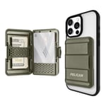 Pelican MagSafe Wallet for iPhone | Heavy Duty MIL-STD Snap-On iPhone Magnetic Wallet & Phone Card Holder | Detachable & Slim Hard Case Wallet for iPhone Pro Max 15/14/13/12 Series | OD Green