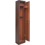 Uniko - Armoire a' fusil Effe 3 places cm 25 x 20 x h 145 en tole d'acier finition bois e'paisseur 3,0 mm 18 mm boulon anti-scie avec coffre-fort