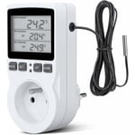 Choyclit - Prise programmable -Prise Thermostat, Prise Minuteur Digital, Prise Programmable Digitale avec Sonde, Minuterie Numérique Programmable,