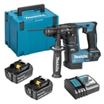 Perforateur sds+ 18V lxt 17mm Makita avec 2 batteries 18V 5.0Ah - chargeur rapide - MakPac - DHR171RTJ