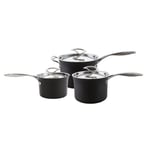 Circulon Style Non-Stick Hard Anodised Aluminium 3 Piece Saucepan Set