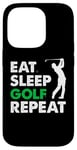 Coque pour iPhone 14 Pro Eat Sleep Golf Repeat, Golf Tshirt for Women, Men, Golf Tee