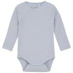 Fixoni Wrap Body LS Mélange Rib Zen Blue Zen Blue Wrap Baby Body | Blå | 62 cm