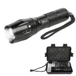 Lampe de Poche LED Professionnelle Puissante 6000 Lumens,Lampe Torche LED Haute Puissance avec Batterie Rechargeable,5 Modes