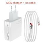 Adaptateur De Charge Rapide Pour Xiaomi,Chargeur 120w,2m,1.5m,Câble De Type C,Mi 11t 12t 12 12s Pro 13 Pro Black Shlavabo 4s 5 Pro 5 Rs - Type Eu Charger And 1m