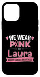 Coque pour iPhone 12 mini Ruban rose, nous portons du rose pour Laura, soutien du cancer du sein