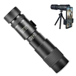 teyiwei 10-300X40mm Zoom Monocular Telescope,Compact Waterproof Telescope with Smartphone Holder Tripod,Cell Phone Camera Lens Kit,for Birdwatching Hunting Hiking Camping Sightseeing