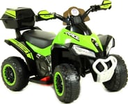 1Dea.Me Barn Batteri Fyrhjuling Bagageutrymme Quad-Sx-3-Green