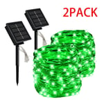 (22M 200LED2PC vihreä)7m Solar Led Light Outdoor Festoon Led Lamppu Solar Garden Lights Outdoor Vedenpitävä Fairy Garland String Jouluvalot