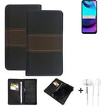 Phone Case + earphones for Motorola Moto E20 Wallet Cover Bookstyle protective