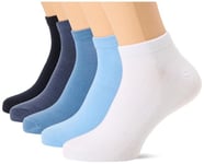 JACK & JONES Men's Jacben Short Socks Pack of 5, Navy Blazer/Pack: Vintage Indigo-Coronet Blue-Dutch Canal-White, One Size