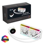 CiT Pro Glacier 240mm LCD Temperature Display AIO Liquid Cooler - White CIT-PRO-GLW-240-LCD