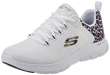 Skechers Women's Flex Appeal 4.0-Wild Ballad Sneaker, White, 6 UK