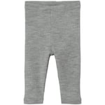 Lil' Atelier NBMFABLE leggings i ull til baby, grey melange