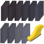 50 Pièces Papier de Verre avec Blocs de Ponçage Papier Abrasif Grain 120/180/240/320/400/800/1000/1200/2000/3000 Feuilles Abrasives pour Poncage