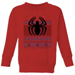 Marvel Avengers Spider-Man Logo Kids Christmas Jumper - Red - 7-8 Years