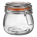 Glass Storage Jar 500ml Orange Seal