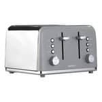 Daewoo Kensington Grey 4 Slice Toaster Stainless Steel SDA2596GE 3yr Warranty