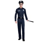 Boland - Costume policier pour hommes, 4 pièces, costume de carnaval pour une fête à thème, Halloween ou le carnaval, costume de police