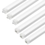 JESLED Tubes LED 120cm avec Douille, 36W 5000K 5940LM LED Lumière D'atelier Rétractable, Tubes LED Fluo avec Couvercle Opale, Pour Garage, Atelier, Bureau, Cave, Pack de 6