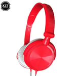 Red without mic Casque filaire l's sur l'oreille, écouteurs stéréo, casque réglable flexible, musique basse HiFi, ensembles de sauna, PC, téléphone MP3 ""Nipseyteko